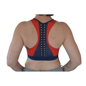 ZYIA Active Blue Red Logo Back Sports Bra Womens XL Activewear Gym Wear